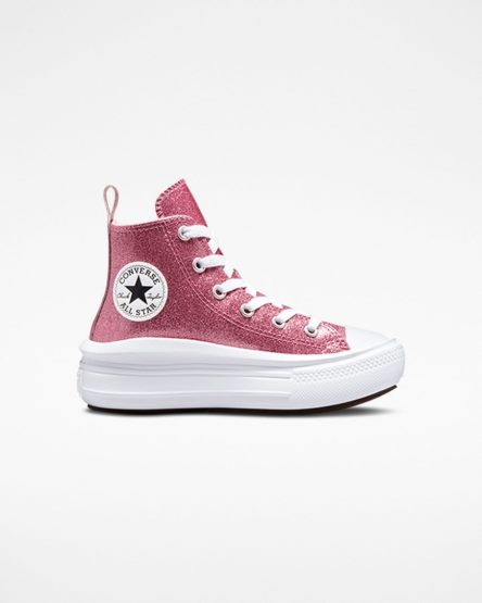 Girls' Converse Chuck Taylor All Star Move Glitter High Top Platform Shoes Pink / Purple / White | AU 36480G